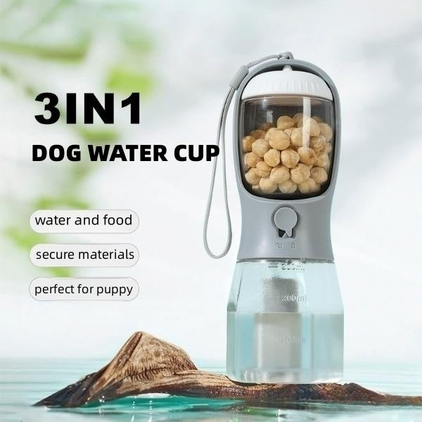 3 in 1 Portable Dog Water Cup Drinking, Food, Garbage Bag