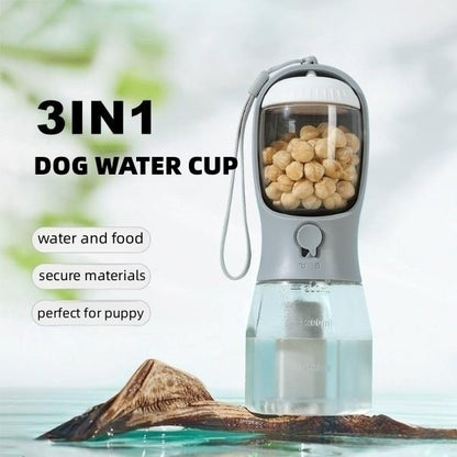 3 in 1 Portable Dog Water Cup Drinking, Food, Garbage Bag